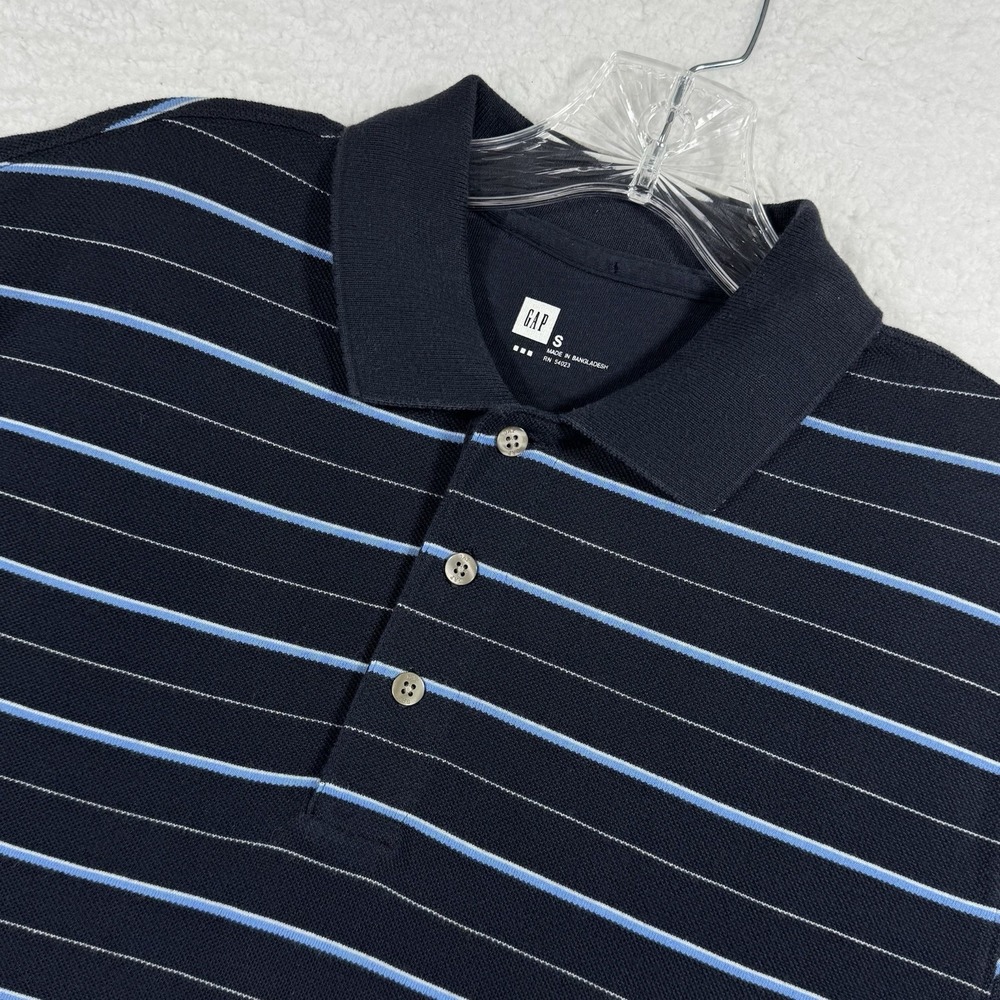 Gap Shirt Mens S Blue Striped Short Sleeve‎ Polo Gapdry Golf